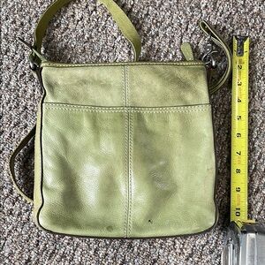Fossil apple Green Leather Crossbody Bag